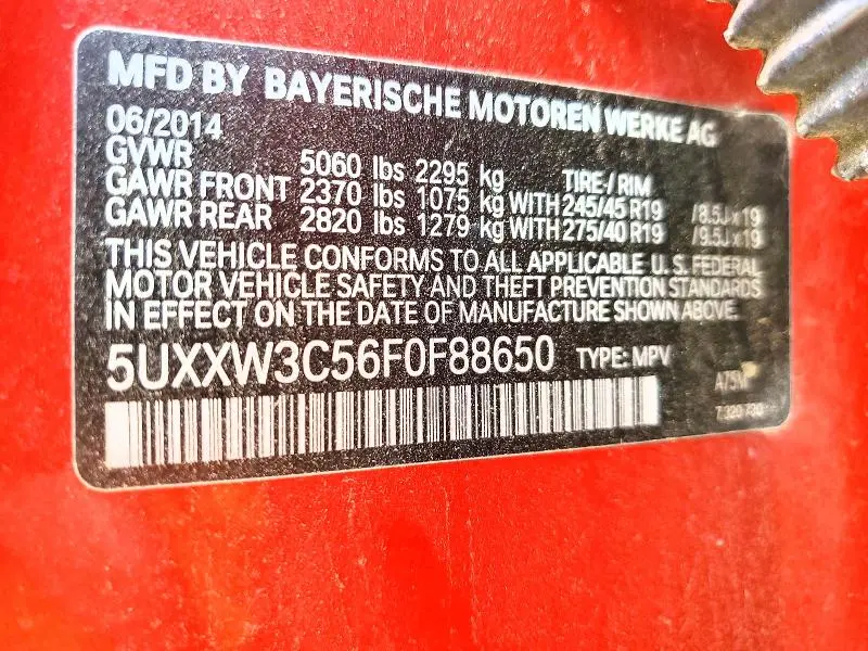 2015 BMW X4 XDRIVE28I  