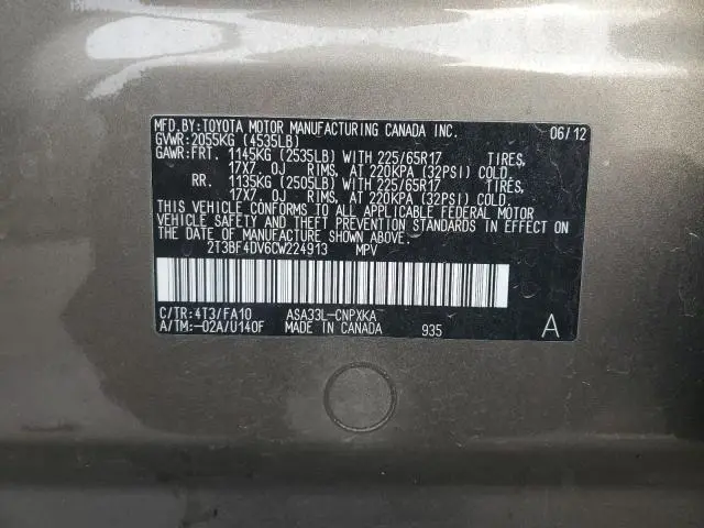 2012 TOYOTA RAV4   