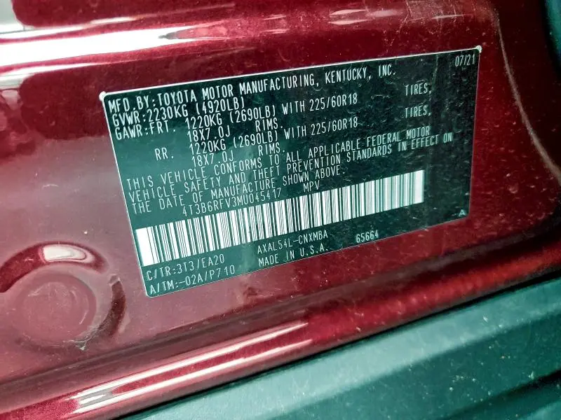 2021 TOYOTA RAV4 XLE PREMIUM  