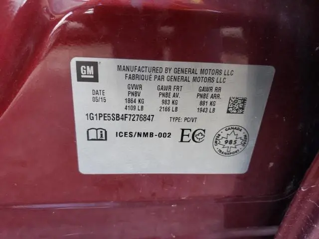 2015 CHEVROLET CRUZE LT  