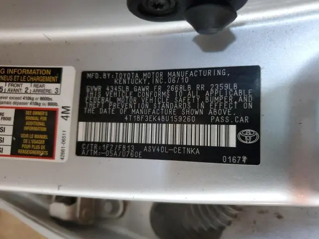 2011 TOYOTA CAMRY BASE  