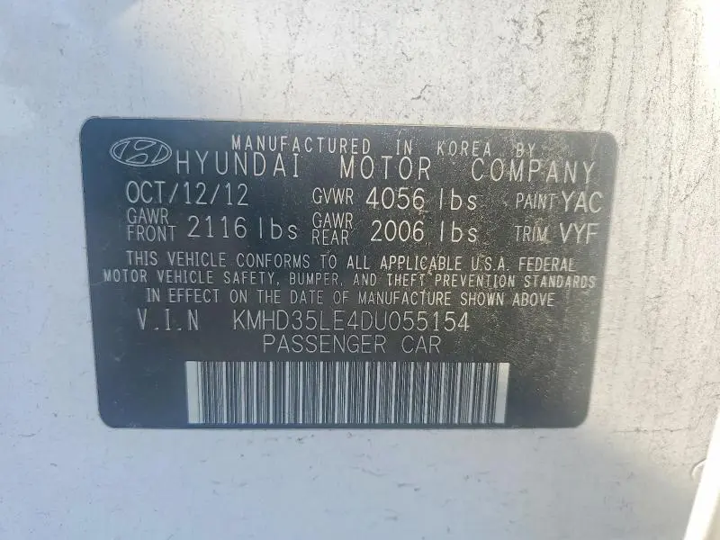 2013 HYUNDAI ELANTRA GT BASE  