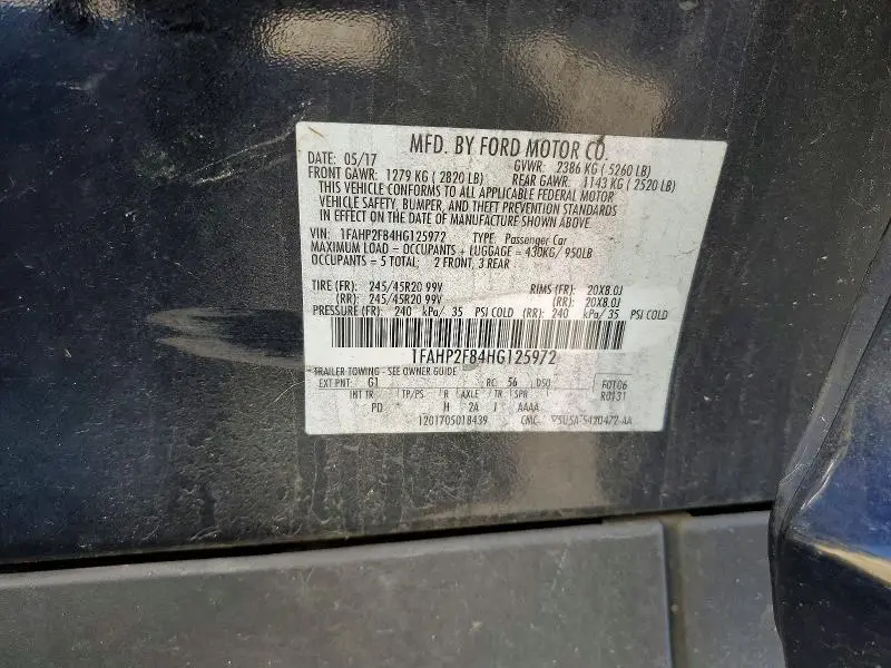 2017 FORD TAURUS LIMITED  