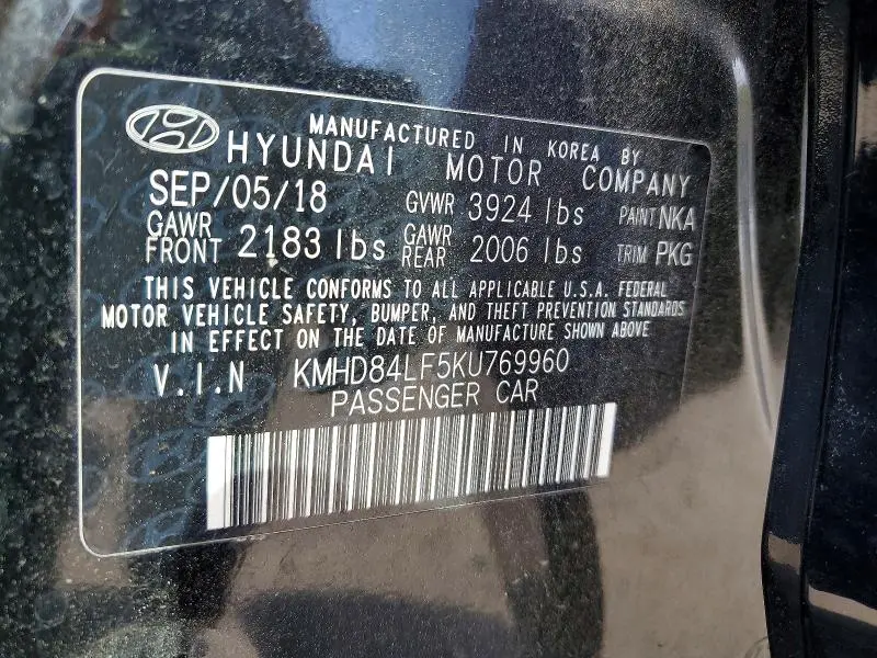 2019 HYUNDAI ELANTRA SEL  