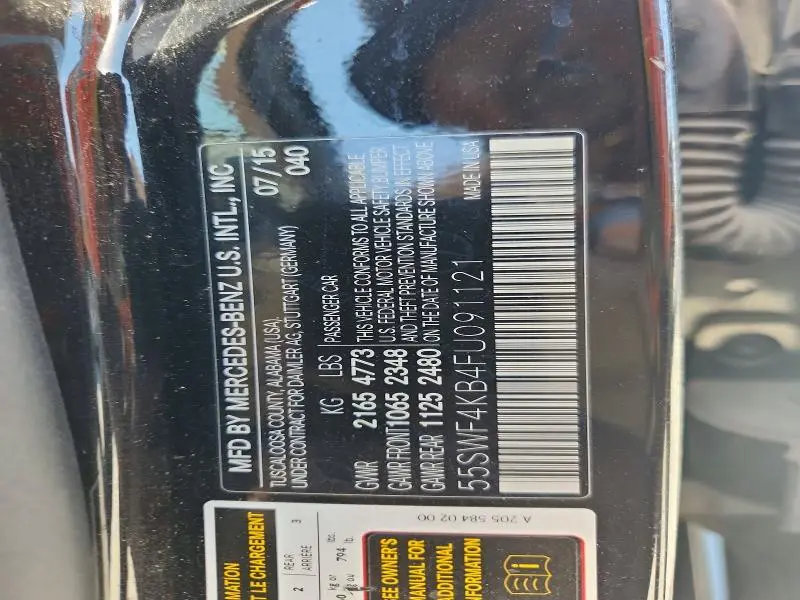 2015 MERCEDES-BENZ C 300 4MATIC  