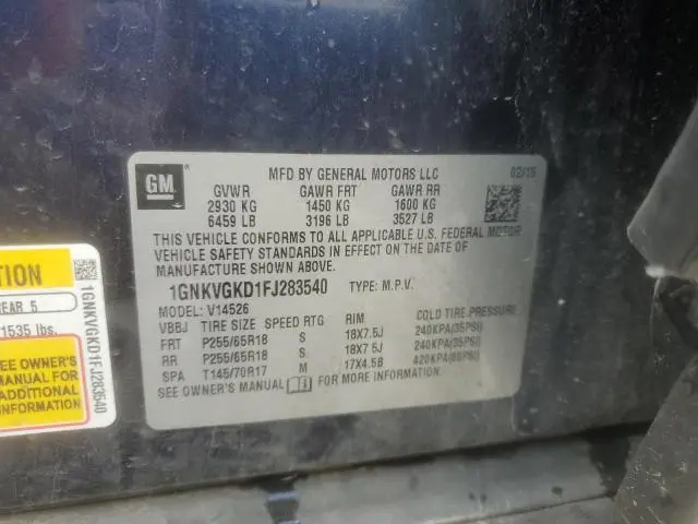 2015 CHEVROLET TRAVERSE LT  