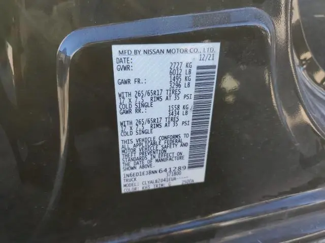 2022 NISSAN FRONTIER SV  