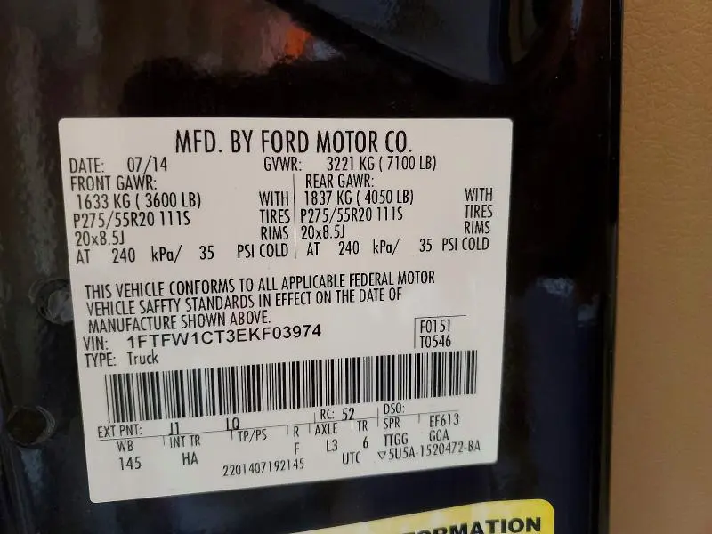 2014 FORD F150 SUPERCREW  