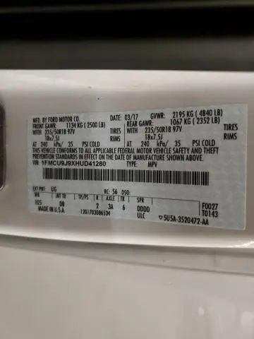 2017 FORD ESCAPE TITANIUM  