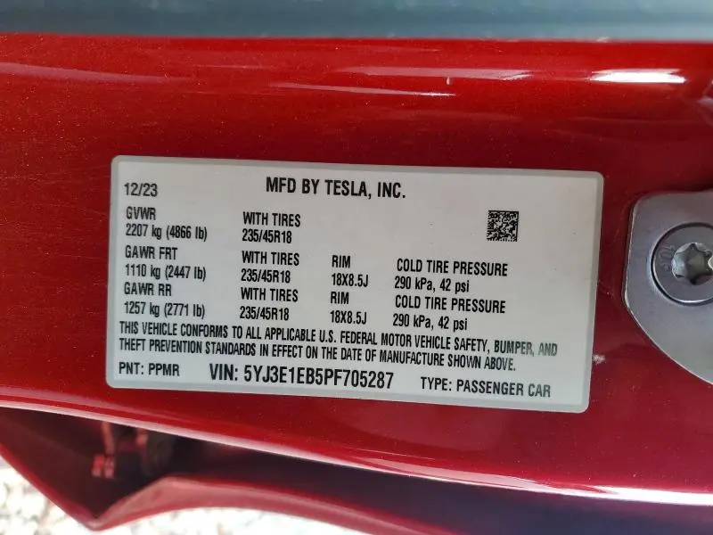 2023 TESLA MODEL 3   