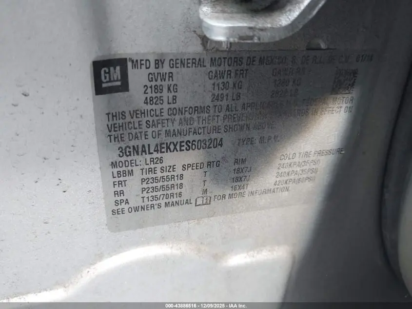 2014 CHEVROLET CAPTIVA SPORT LTZ