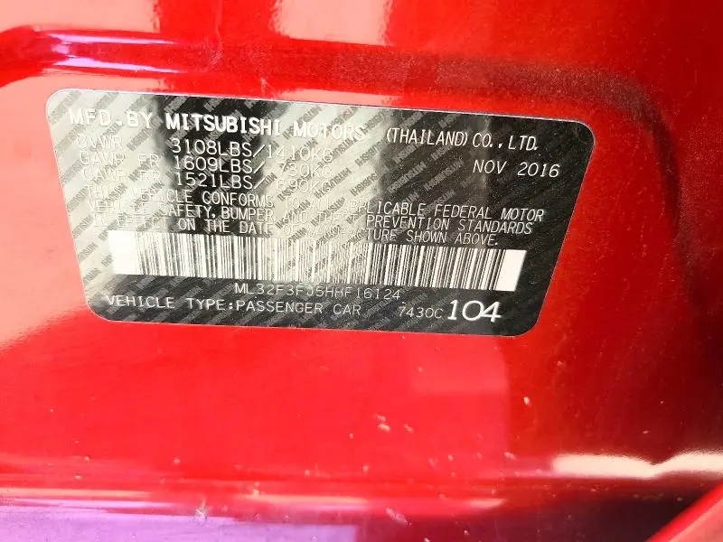 2017 MITSUBISHI MIRAGE G4 ES  