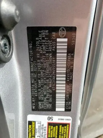 2021 TOYOTA CAMRY LE  