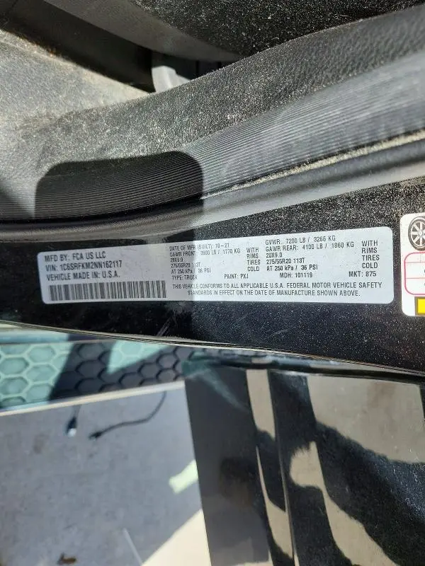 2022 RAM 1500 LARAMIE  