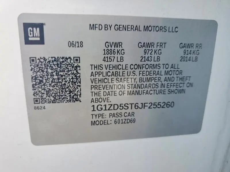 2018 CHEVROLET MALIBU LT  