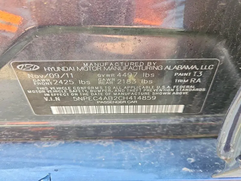 2012 HYUNDAI SONATA SE 2.0T  