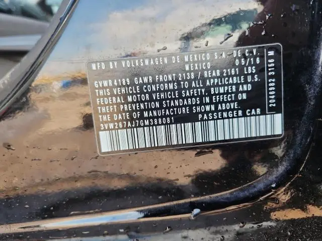 2016 VOLKSWAGEN JETTA S  