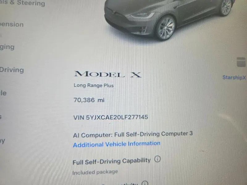 2020 TESLA MODEL X   