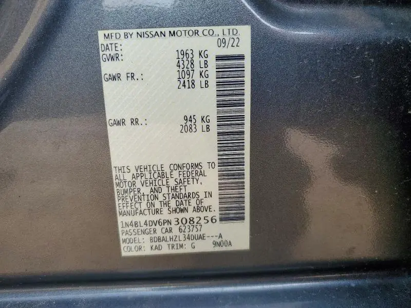 2023 NISSAN ALTIMA SV  