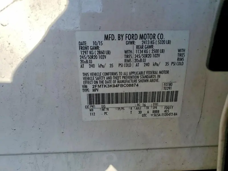 2015 FORD EDGE TITANIUM  