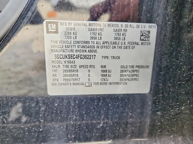 2015 CHEVROLET SILVERADO K1500 LTZ  