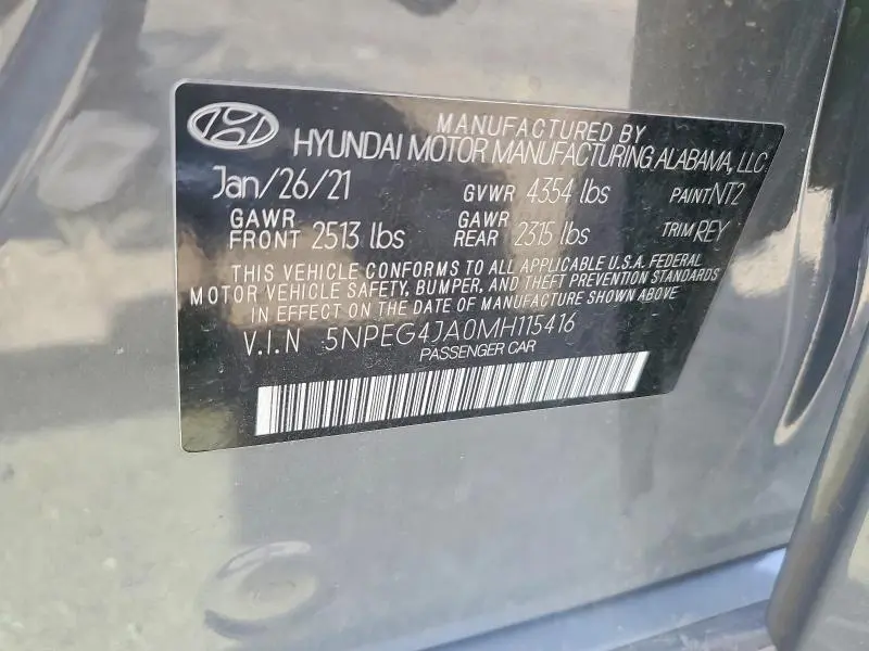 2021 HYUNDAI SONATA SE  