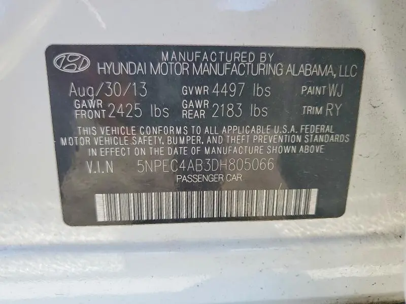 2013 HYUNDAI SONATA SE 2.0T  