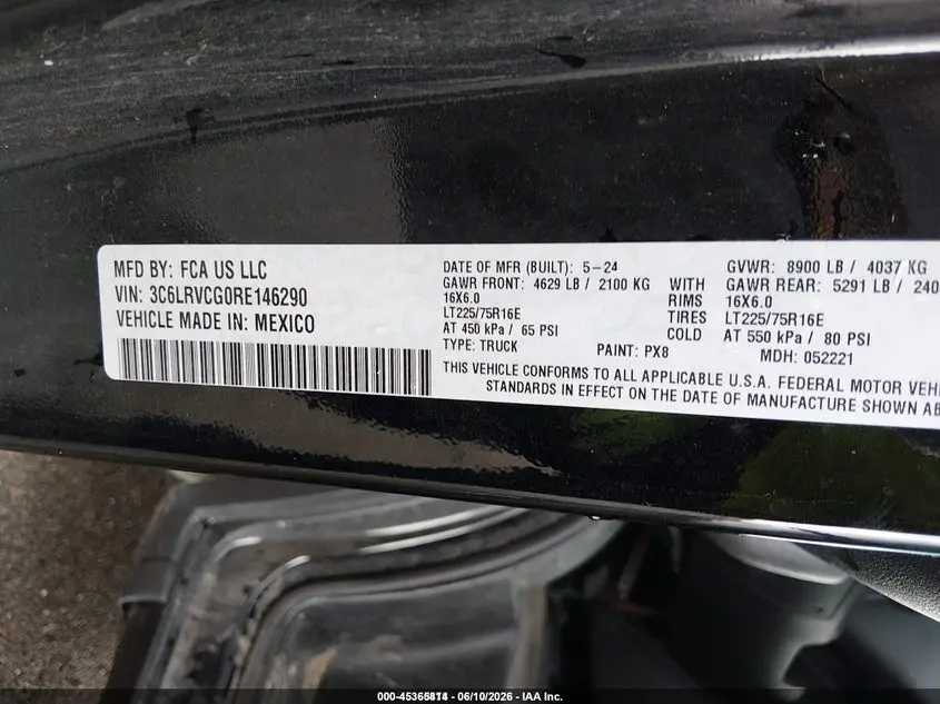 2024 RAM PROMASTER 2500 TRADESMAN HIGH ROOF 136 WB W/PASS SEAT