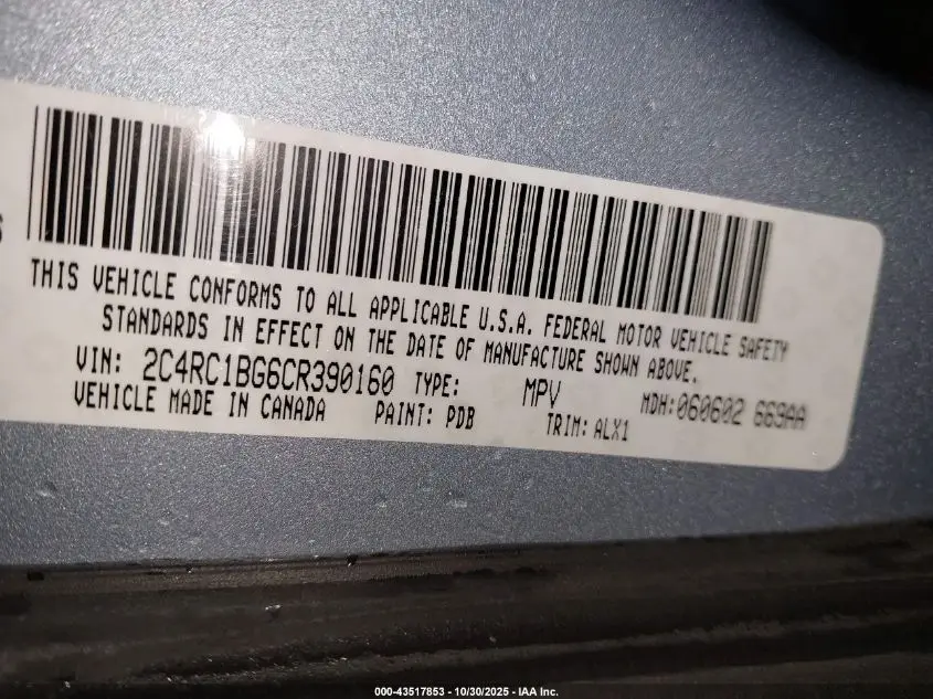 2012 CHRYSLER TOWN & COUNTRY TOURING