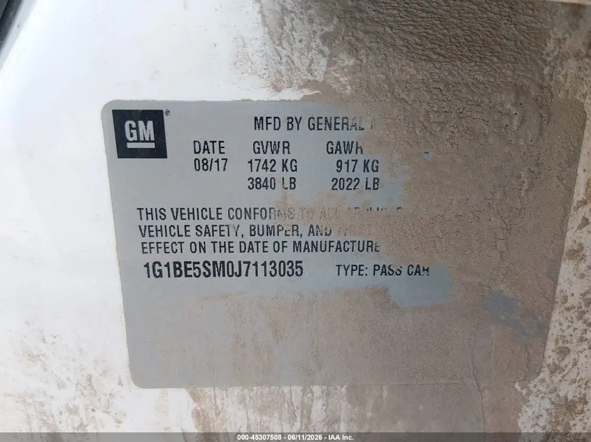 2018 CHEVROLET CRUZE LT AUTO