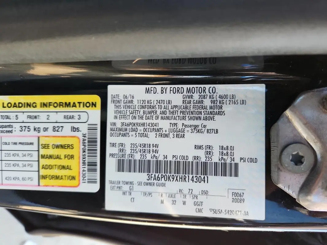 2017 FORD FUSION TITANIUM  