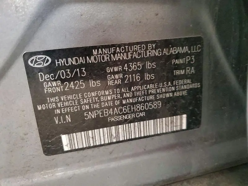 2014 HYUNDAI SONATA GLS  