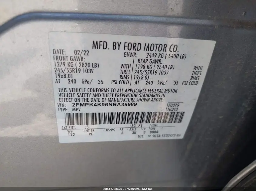 2022 FORD EDGE TITANIUM