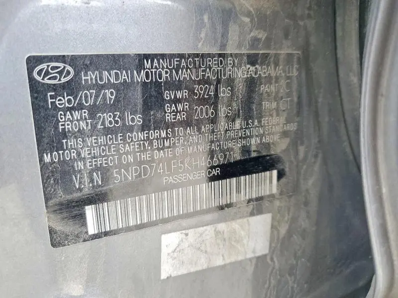 2019 HYUNDAI ELANTRA SE  