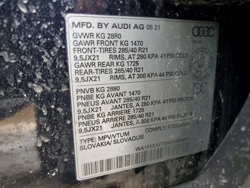 2021 AUDI Q7 PROGRESSIV  