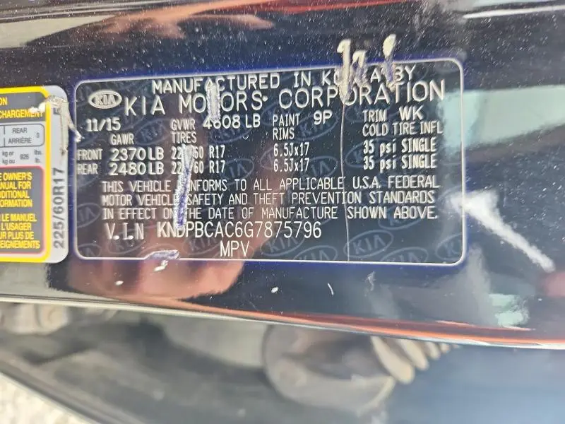 2016 KIA SPORTAGE LX  