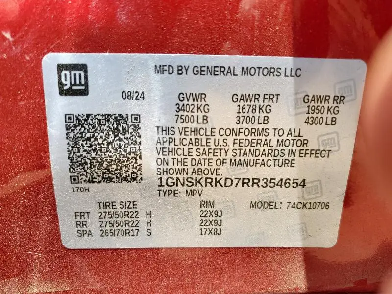 2024 CHEVROLET TAHOE K1500 RST  