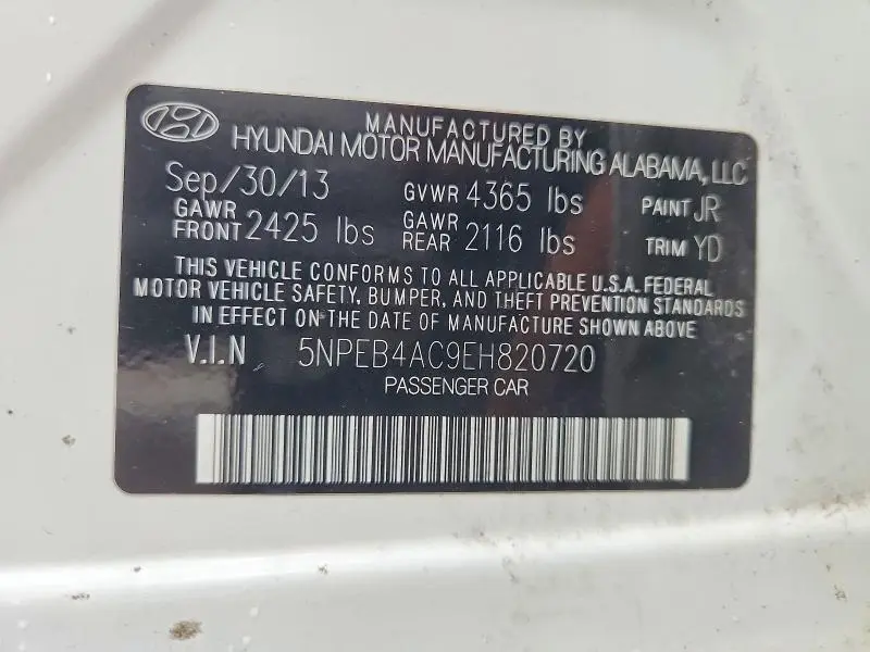 2014 HYUNDAI SONATA GLS  