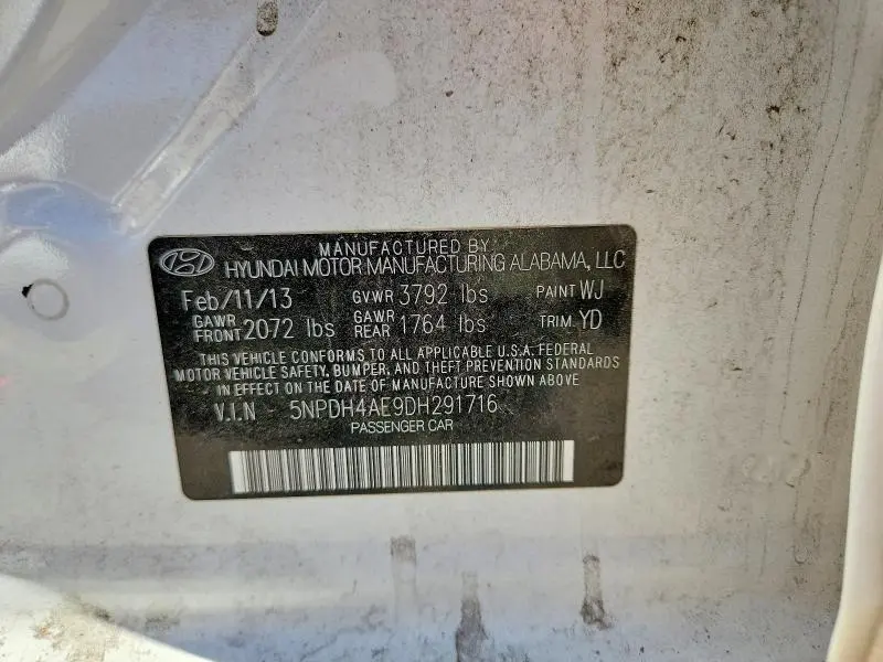 2013 HYUNDAI ELANTRA LIMITED  