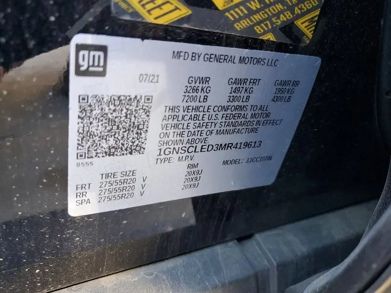 2021 CHEVROLET TAHOE C1500  