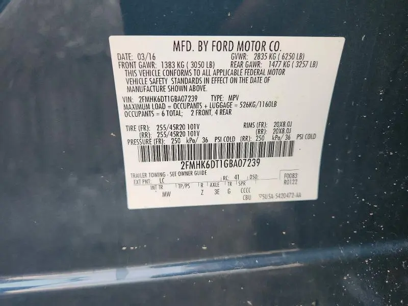 2016 FORD FLEX LIMITED  