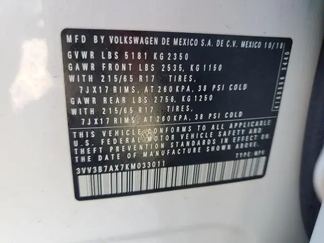 2019 VOLKSWAGEN TIGUAN SE