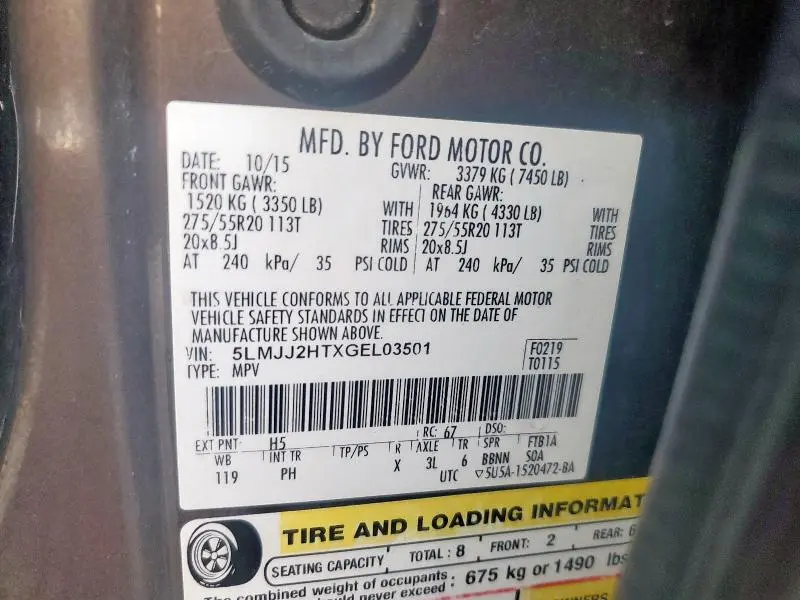 2016 LINCOLN NAVIGATOR SELECT  