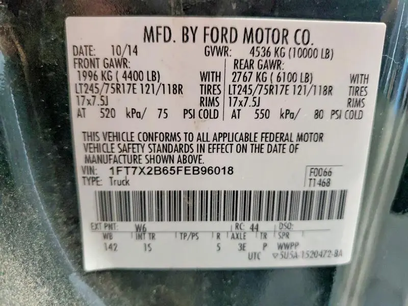 2015 FORD F250 SUPER DUTY  