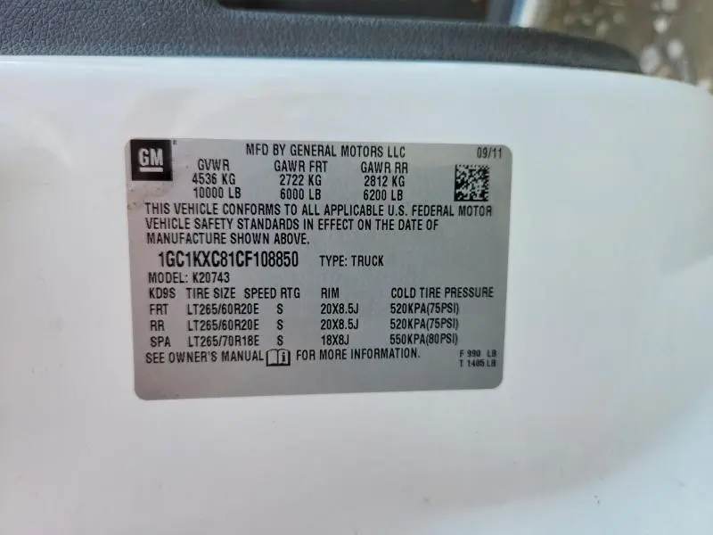 2012 CHEVROLET SILVERADO K2500 HEAVY DUTY LT  