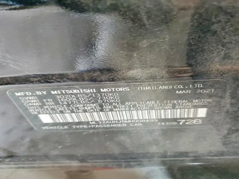 2021 MITSUBISHI MIRAGE ES  