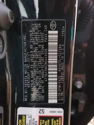 2021 TOYOTA CAMRY SE  