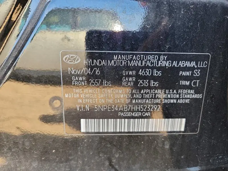 2017 HYUNDAI SONATA SPORT 2.0T  