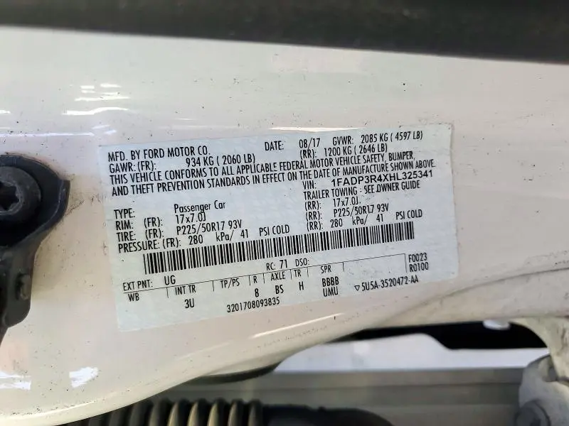 2017 FORD FOCUS BEV  