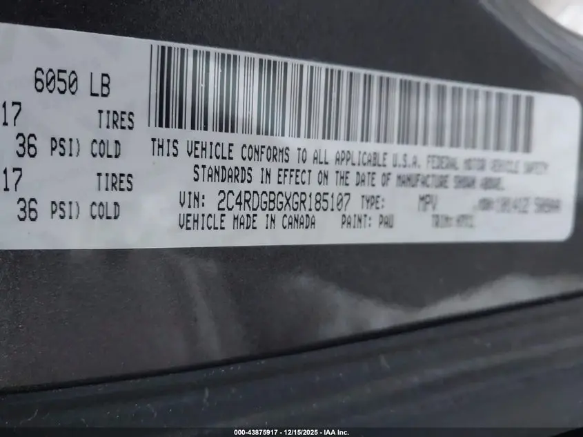 2016 DODGE GRAND CARAVAN SE